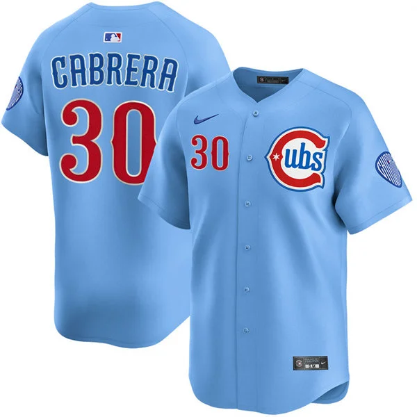 Mens Chicago Cubs #30 Edward Cabrera Light Blue Alternate Limited Jersey
