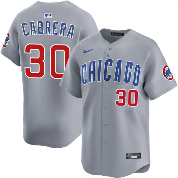 Mens Chicago Cubs #30 Edward Cabrera Nike Gray Road Limited Jersey
