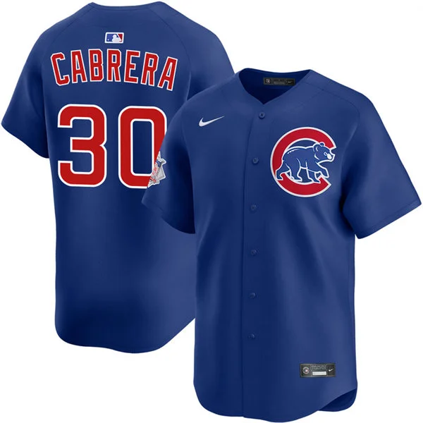 Mens Chicago Cubs #30 Edward Cabrera Nike Royal Alternate Limited Jersey