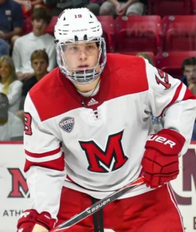 Miami RedHawks #18 Ilia Morozov White M College Hockey Game Jersey