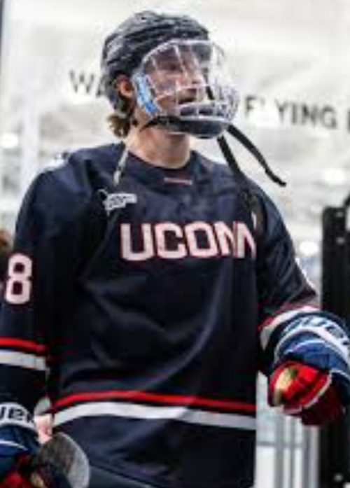 Uconn Huskies #8 Joey Muldowney  Navy College Hockey Game Jersey