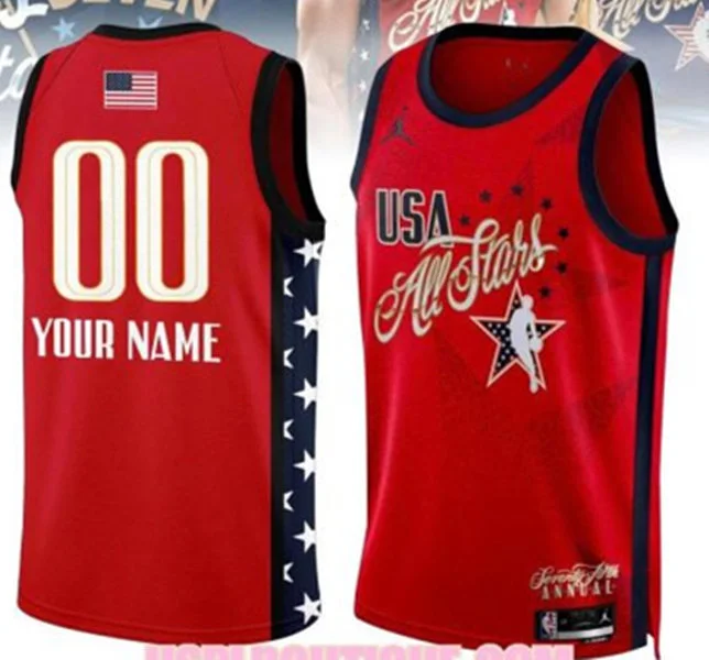 Custom 2026 NBA All-Star Game USA Stars Jersey Red