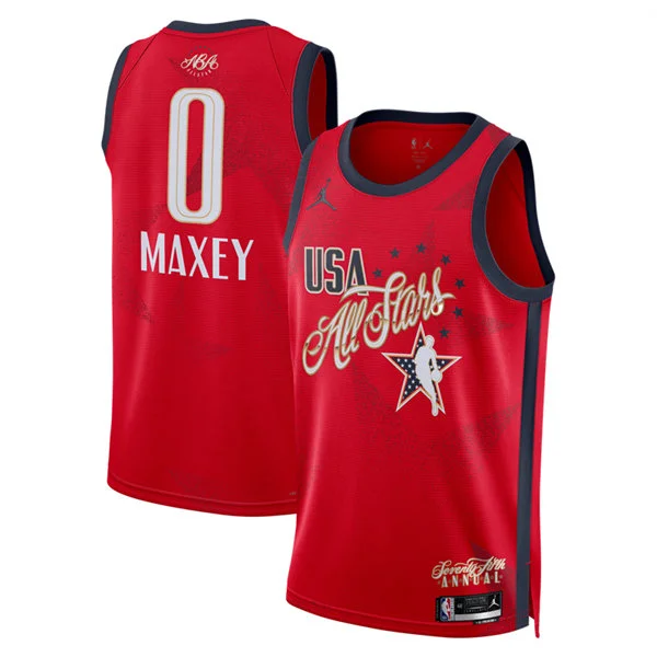 Philadelphia 76ers #0 Tyrese Maxey Red 2026 NBA All-Star Game USA Stars Swingman Jersey