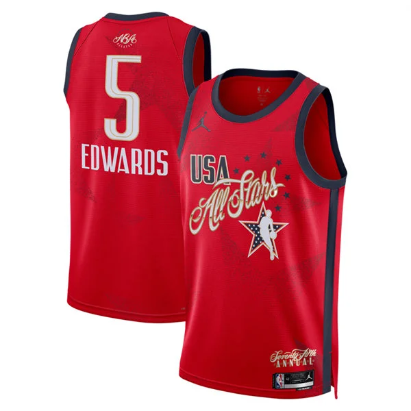 Minnesota Timberwolves #5 Anthony Edwards Red 2026 NBA All-Star Game USA Stars Swingman Jersey