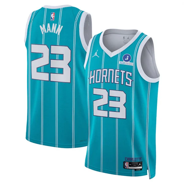 Men's Charlotte Hornets #23 Tre Mann Teal Icon Edition Swingman Jersey