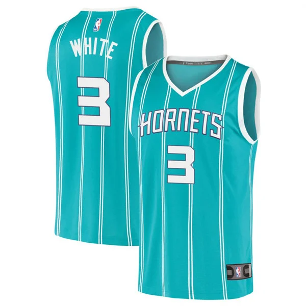 Men's Charlotte Hornets #3 Coby White Teal Icon Edition Swingman Jersey