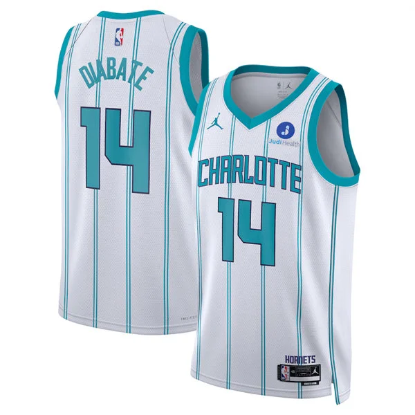 Men's Charlotte Hornets #14 Moussa Diabate White Association Edition Swingman Jersey