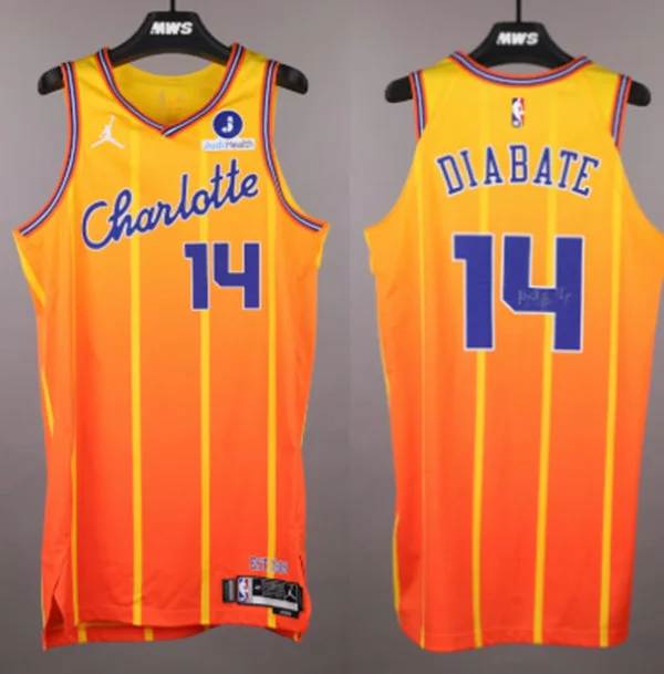 Men's Charlotte Hornets #14 Moussa Diabate Orange 2025-26 City Edition Swingman Jersey