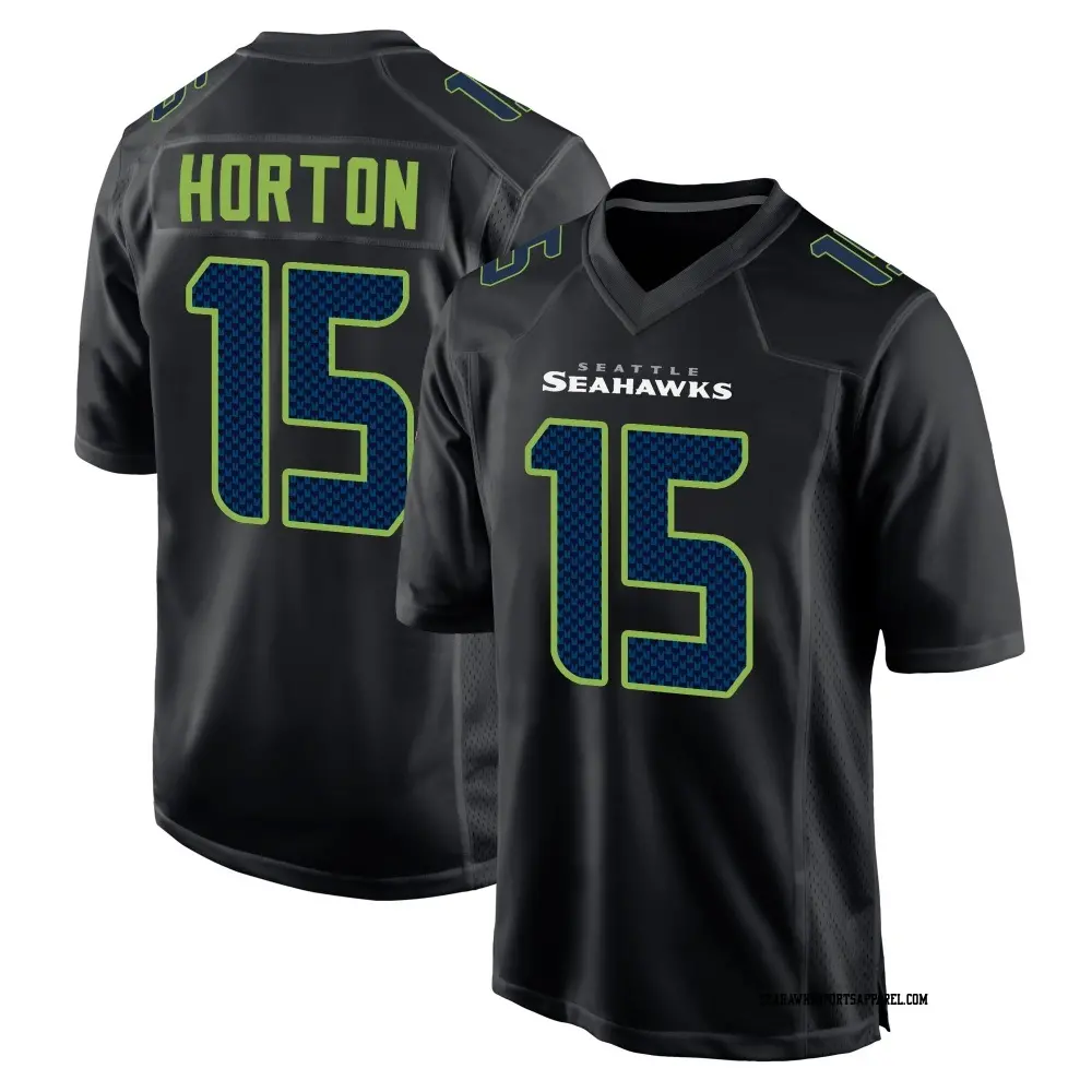 Men's Seattle Seahawks #15 Tory Horton Nike Black Carbon Fashion Game Jersey