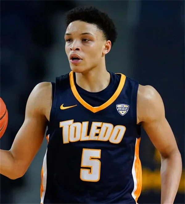 Toledo Rockets #5 Ryan Rollins 2022 Navy Basketball Game Jersey