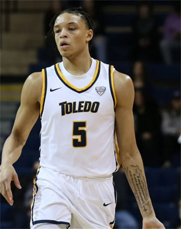 Toledo Rockets #5 Ryan Rollins 2022 White Basketball Game Jersey