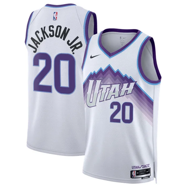 Mens Utah Jazz #20 Jaren Jackson Jr. Nike 2026 White Association Edition Swingman Jersey