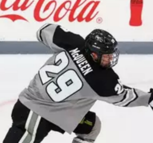 Providence Friars #29 Roger McQueen Gray College Hockey Game Jersey