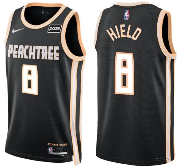 Mens Atlanta Hawks #8 Buddy Hield  Black 2025-26 City Edition Swingman Jersey