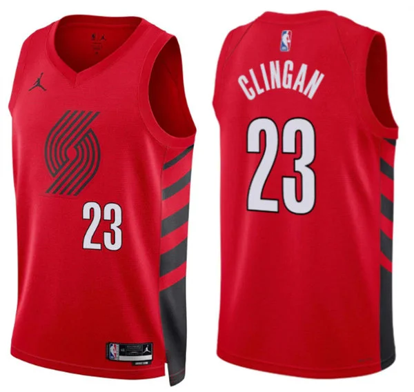 Mens Portland Trail Blazers #23 Donovan Clingan Red Statement Edition Swingman Jersey
