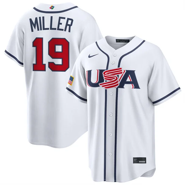 USA #19 Mason Miller Nike White 2026 World Baseball Classic Limited Jersey