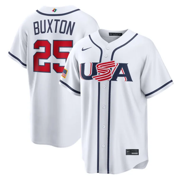 USA #25 Byron Buxton Nike White 2026 World Baseball Classic Limited Jersey