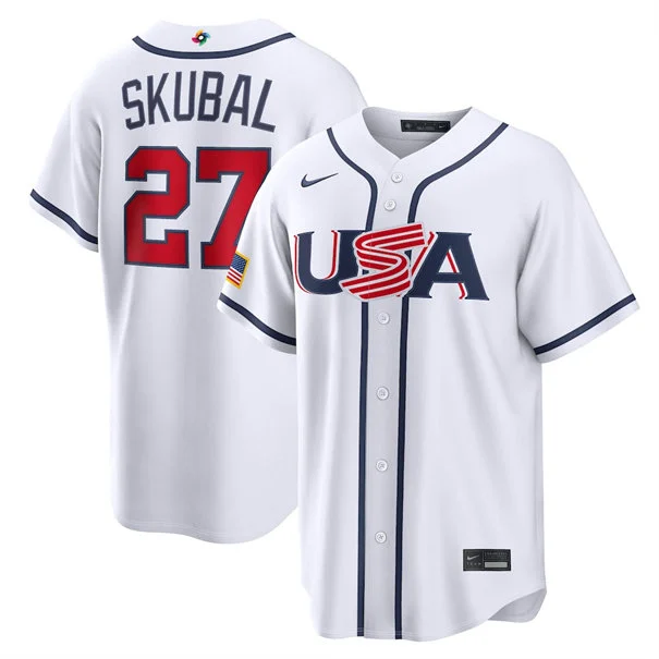 USA #27 Tarik Skubal Nike White 2026 World Baseball Classic Limited Jersey