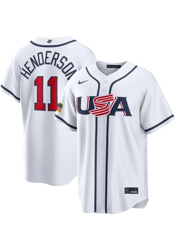 USA #11 Gunnar Henderson Nike White 2026 World Baseball Classic Limited Jersey