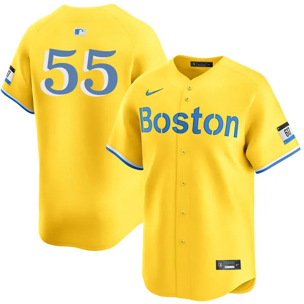 Men's Boston Red Sox #55 Ranger Suarez Yellow City Connect Limted Player Jersey