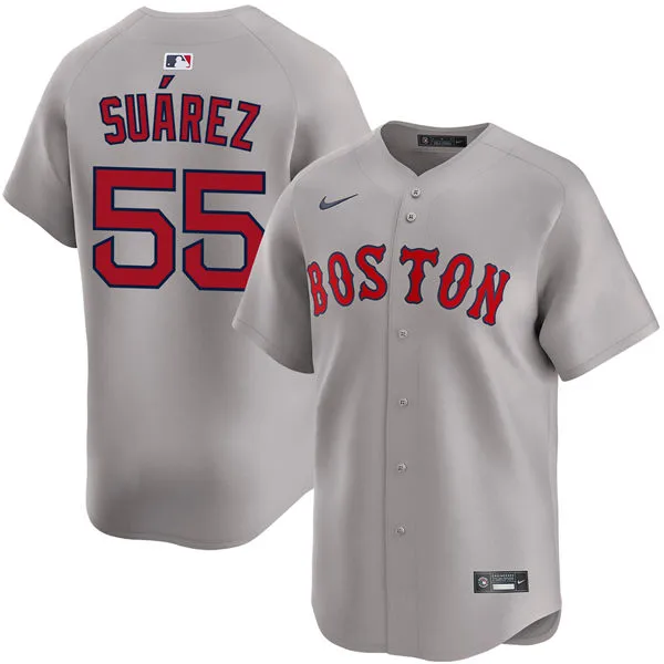 Men's Boston Red Sox #55 Ranger Suarez Nike Road Gray Limted Jersey