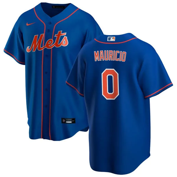 Mens New York Mets #0 Ronny Mauricio Nike Royal Orange Alternate Limited Jersey
