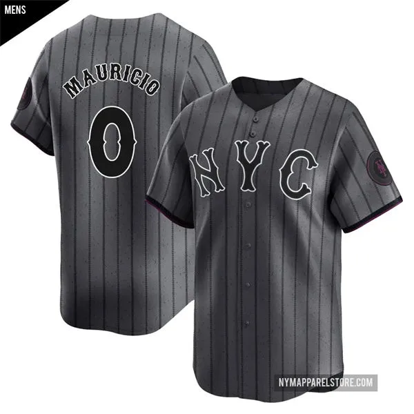 Mens New York Mets #0 Ronny Mauricio Nike Graphite City Connect Limited Jersey