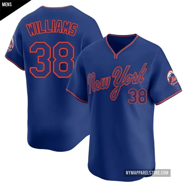 Mens New York Mets #38 Devin Williams Nike Royal Pullover Alternate 2nd Limited Jersey