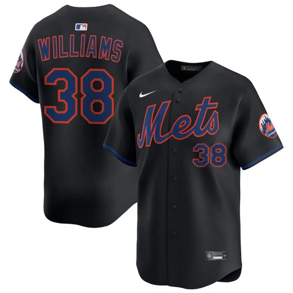 Mens New York Mets #38 Devin Williams Nike Black Alternate Limited Jersey