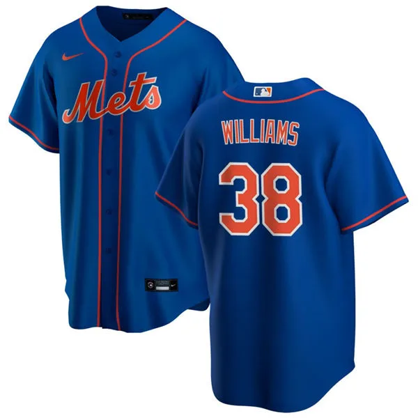 Mens New York Mets #38 Devin Williams Nike Royal Orange Alternate Limited Jersey
