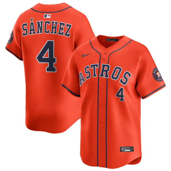 Mens Houston Astros #4 Jesus Sanchez Nike Orange Alternate Limited Jersey