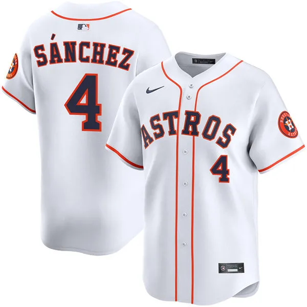 Mens Houston Astros #4 Jesus Sanchez Nike White Home Limited Jersey