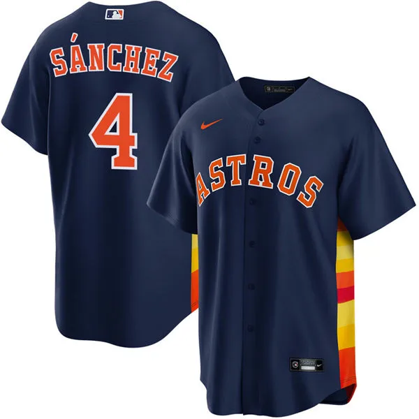 Mens Houston Astros #4 Jesus Sanchez Nike Navy Alternate Limited Jersey