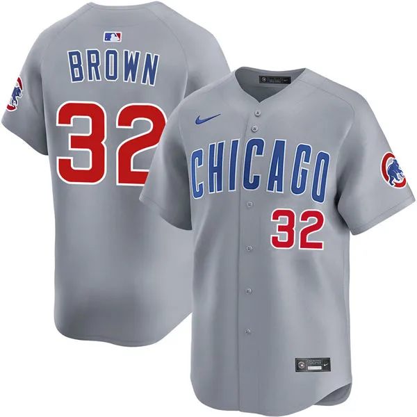 Mens Chicago Cubs #32 Ben Brown Nike Gray Road Limited Jersey