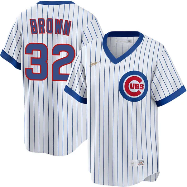 Mens Chicago Cubs #32 Ben Brown Nike White Pullover Cooperstown Jersey