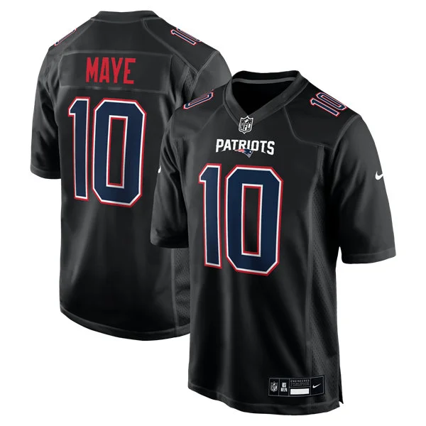 Youth New England Patriots #10 Drake Maye  Black Fashion Game Jersey