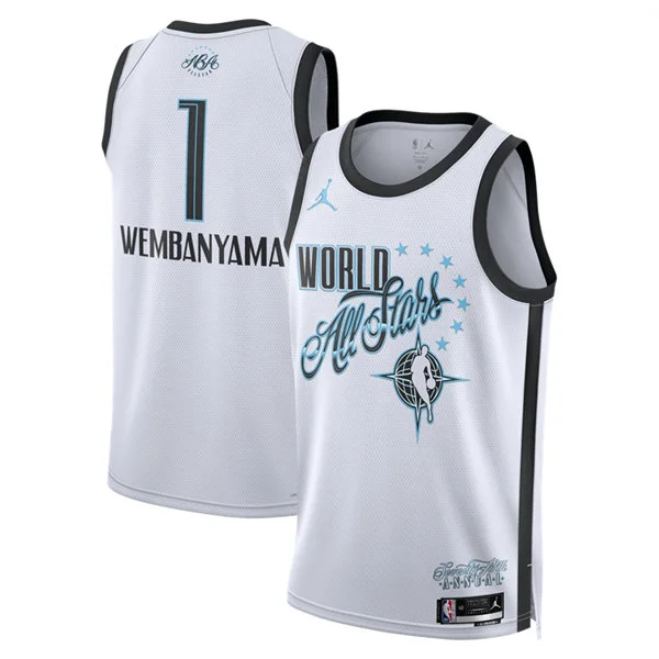 San Antonio Spurs #1 Victor Wembanyama White 2026 NBA All-Star Game Team World Swingman Jersey
