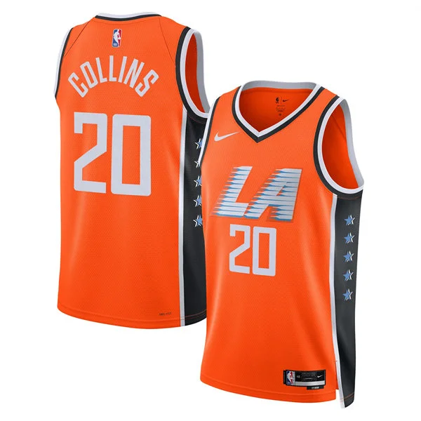 Mens LA Clippers #20 John Collins Orange 2025-26 City Edition Swingman Jersey