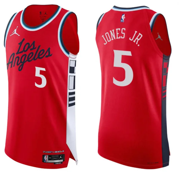 Mens LA Clippers #5 Derrick Jones Jr. Red Statement Edition Swingman Jersey