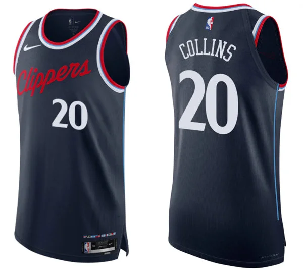 Mens LA Clippers #20 John Collins Nike Navy Icon Edition Swingman Jersey