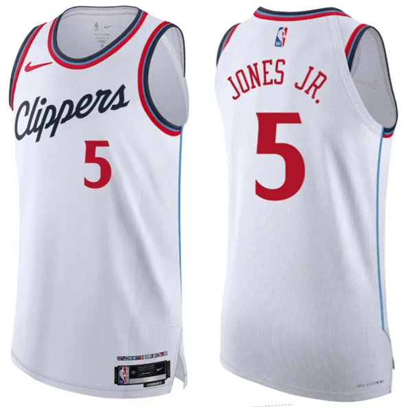Mens LA Clippers #5 Derrick Jones Jr. Nike White Association Edition Swingman Jersey