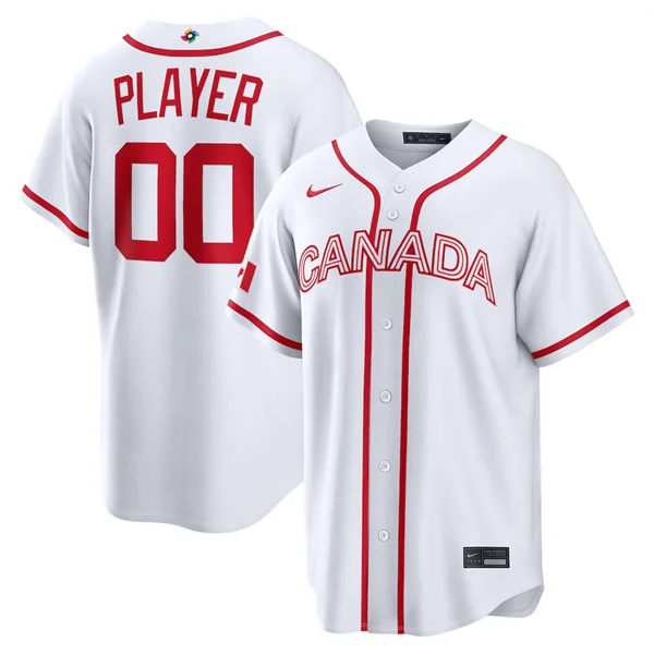 Custom Canada Baseball Nike White 2026 World Baseball Classic Jersey