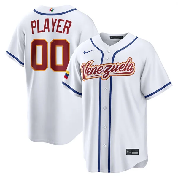 Custom Venezuela Baseball Nike White Home 2026 World Baseball Classic Limited Jersey