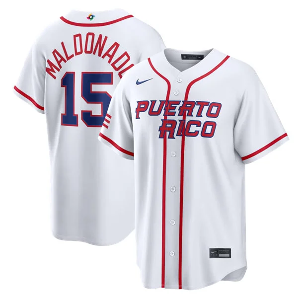 Puerto Rico Baseball #15 Martin Maldonado Nike White 2026 World Baseball Classic Home Stadium Jersey