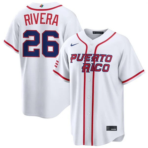 Puerto Rico Baseball #26 Emmanuel Rivera Nike White Home 2026 World Baseball Classic Limited Jersey