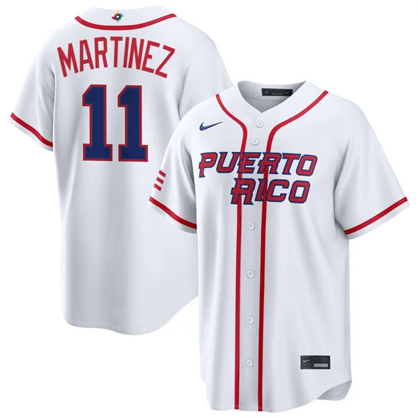 Puerto Rico Baseball #11 Edgar Martinez Nike White Home 2026 World Baseball Classic Limited Jersey