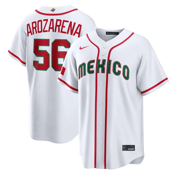 Mexico Baseball #56 Randy Arozarena Nike White 2026 World Baseball Classic Home Stadium Jersey