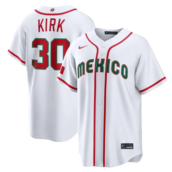 Mexico Baseball #30 Alejandro Kirk Nike White Home 2026 World Baseball Classic Limited Jersey