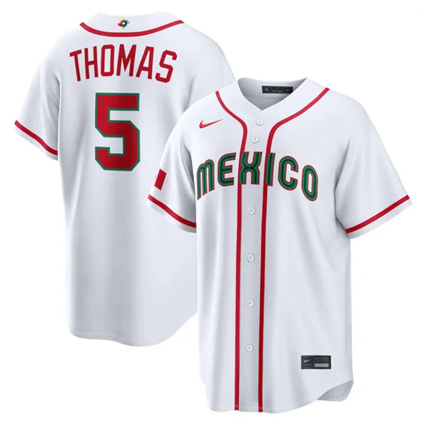 Mexico Baseball #5 Alek Thomas Nike White 2026 World Baseball Classic Home Stadium Jersey