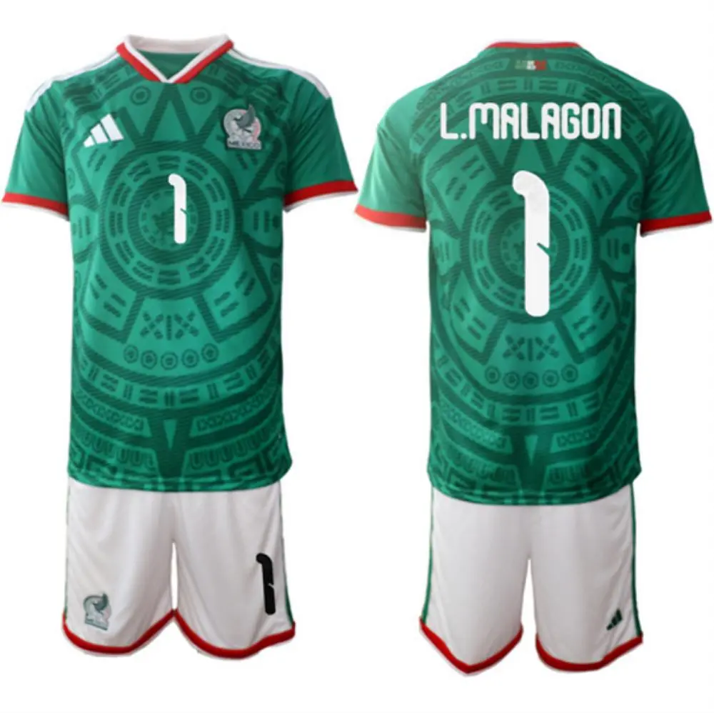 Mens Mexico #1 Luis ngel Malagn 2026 FIFA World Cup Green Home Soccer Jersey Suit